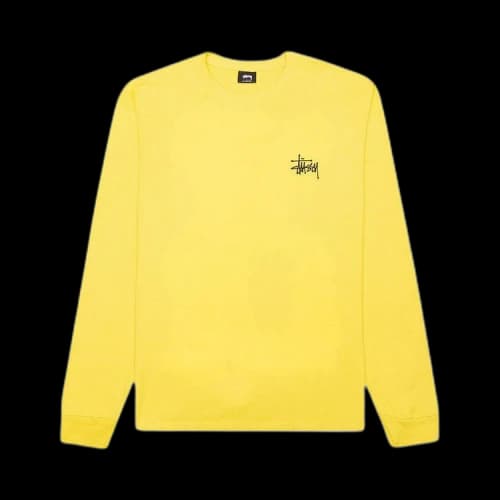 Stussy Basic Long-Sleeve Tee 'Lemon'
