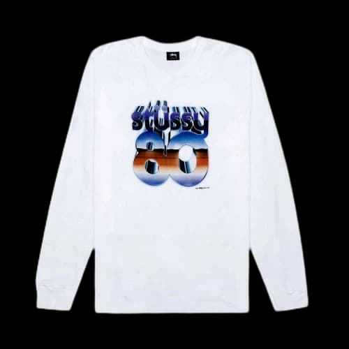 Stussy 80 Chrome Long-Sleeve Tee 'White'