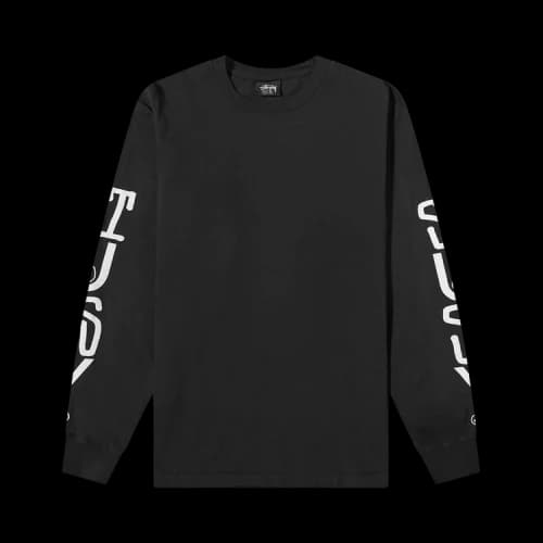 Stussy Classic Stack Pigment Dyed Long-Sleeve Tee 'Black'