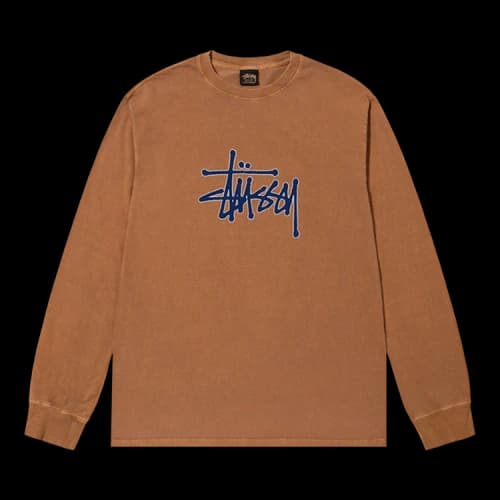 Stussy Outlined Pigment Dyed Long-Sleeve Tee 'Almond'