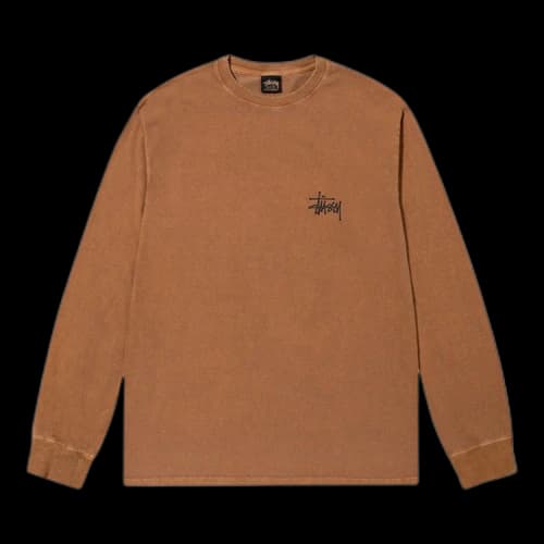 Stussy Basic Pigment Dyed Long-Sleeve Tee 'Almond'