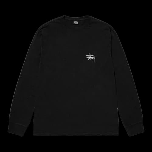 Stussy Basic Pigment Dyed LS Tee Black