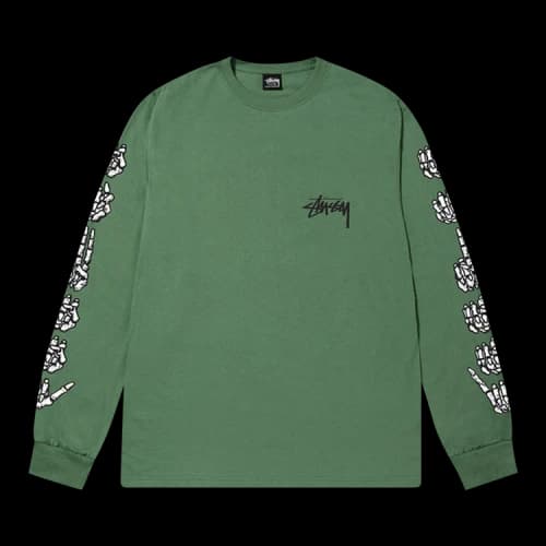 Stussy Hands Long-Sleeve Tee 'Green'