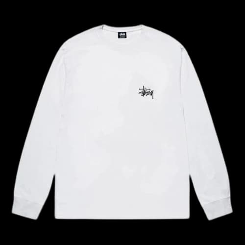 Stussy Basic Long-Sleeve Tee 'White'