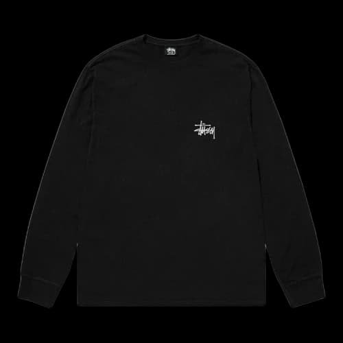 Stussy Basic Pigment Dyed Long-Sleeve Tee 'Black'