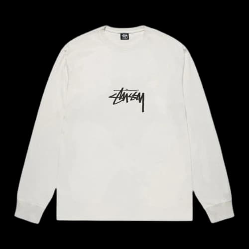 Stussy Pigment Dyed Small Stock Long-Sleeve Tee 'Natural'