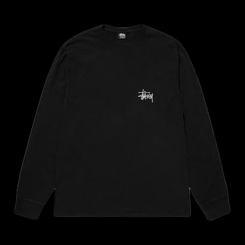Stussy Basic Pigment Dyed Long-Sleeve Tee 'Black'