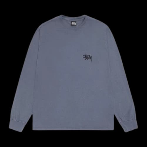 Stussy Basic Pigment Dyed Long-Sleeve Tee 'Indigo'