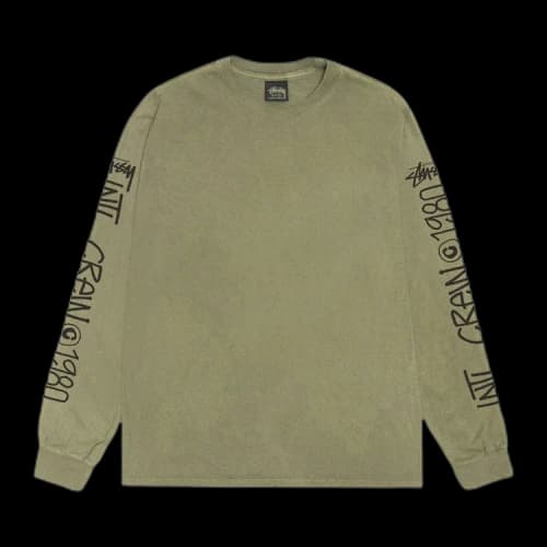 Stussy International Crew Long-Sleeve Tee 'Olive'