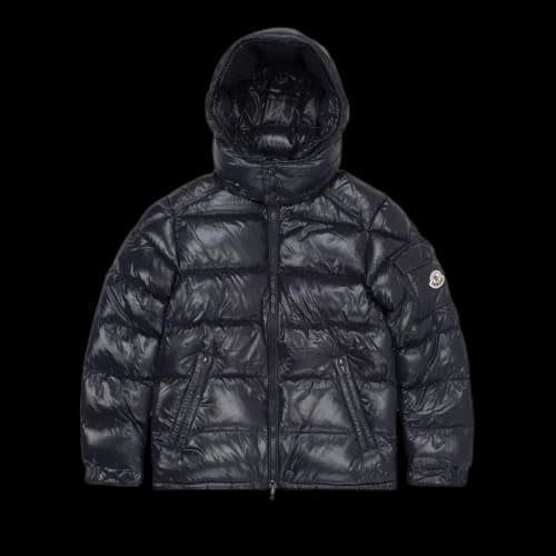 Moncler Maya Hooded Puffer Shiny Jacket 'Dark Blue'