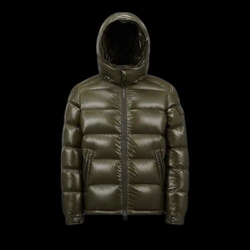Moncler Maya Hooded Puffer Shiny Jacket 'Olive'