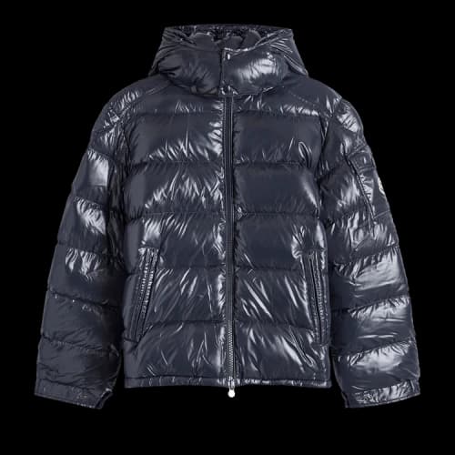 Moncler Maya Hooded Puffer Shiny Jacket 'Navy'