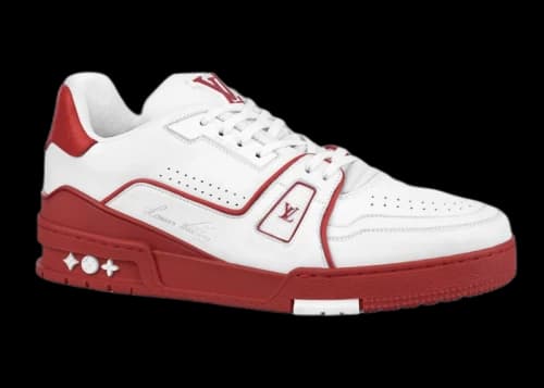 Louis Vuitton Trainer White Red Signature