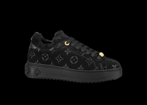 Louis Vuitton Time Out Monogram Embossed Leather Shearling Lining Black Black (Women's)