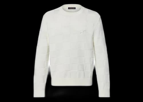 Louis Vuitton Damier Stitch Crewneck White