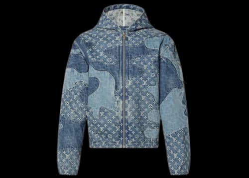 Louis Vuitton x Nigo Monogram Patchwork Denim Hoodie Indigo