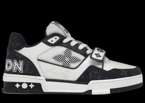 Louis Vuitton LV Trainer Velcro Strap Monogram Denim Black White