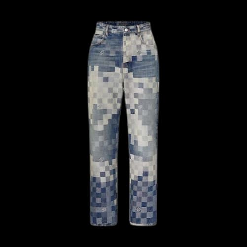 Louis Vuitton Damier Damoflage Denim Skate Pants Indigo