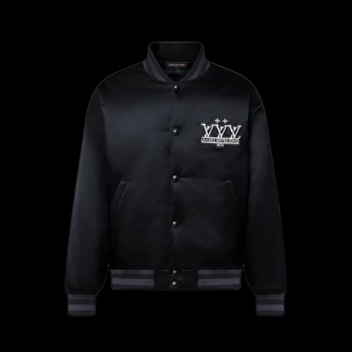 Louis Vuitton Embellished Nylon Baseball Blouson Black
