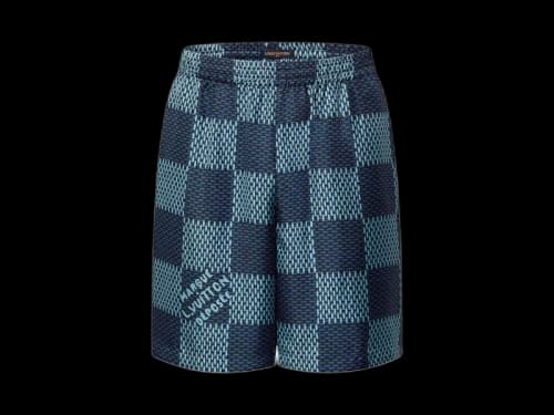 Louis Vuitton Damier Silk Shorts Blue Haze