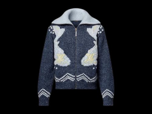 Louis Vuitton x Nigo Zippered Knitted Jacket Deep Navy