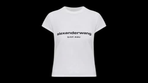 Alexander Wang Women's Hotfix Logo Baby Tee White