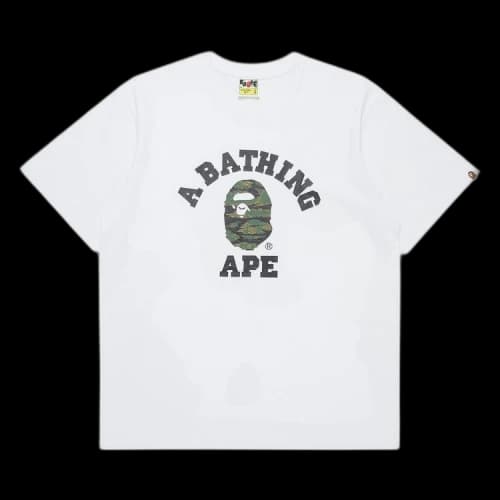BAPE Tiger Camo College Tee 'White/Green'