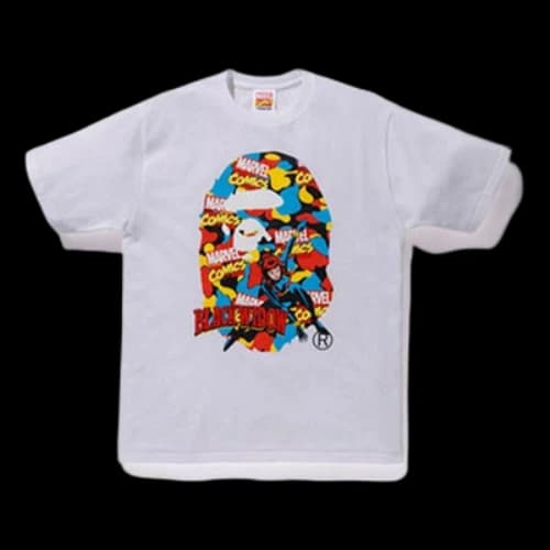 BAPE A Bathing Ape x Marvel Ape Head T-Shirt 'White Black Widow'
