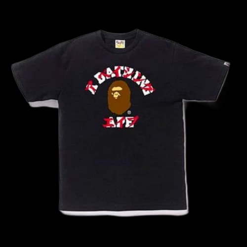 BAPE KATAKANA COLLEGE TEE Alphabet Small Ape Head Short Sleeve Unisex