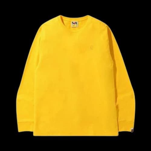 BAPE Ape Head One Point Long-Sleeve Tee 'Yellow'