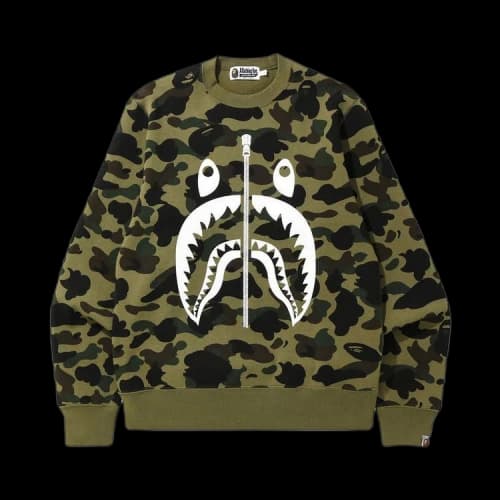 BAPE 1st Camo Shark Crewneck 'Green'