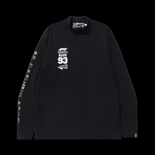 BAPE x F1 Mock Neck Long-Sleeve Tee 'Black'