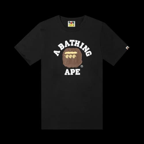 BAPE Triple College Tee 'Black'