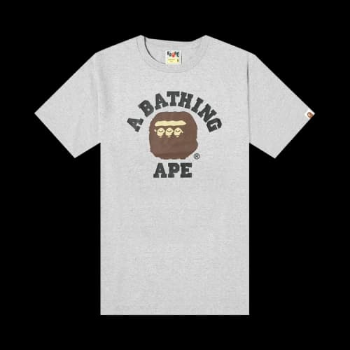 BAPE Triple College Tee 'Grey'