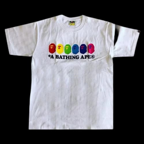 Bape Color Ape Heads Tee 'White'