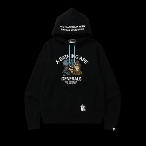 BAPE NYC15 Anniv Bape Generals Pullover Hoodie 'Black'