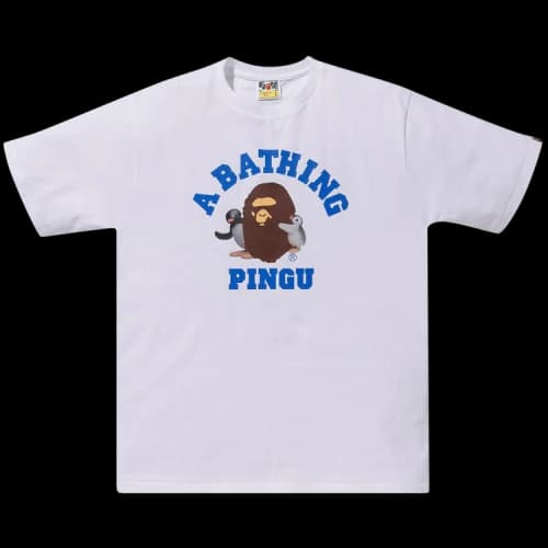 BAPE x Pingu College Tee 'White'