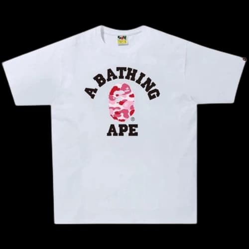 BAPE ABC Camo College Tee 'White/Pink'