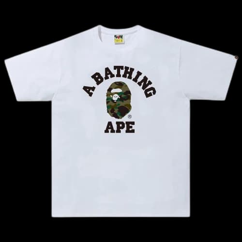 BAPE 1st Camo College Tee 'White/Gray'