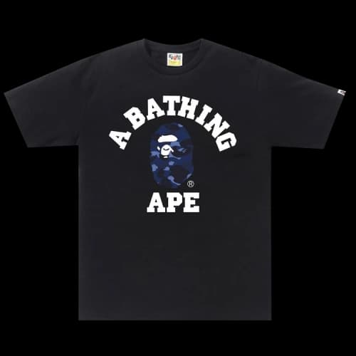 Bape Color Camo College Tee 'Black/Navy'