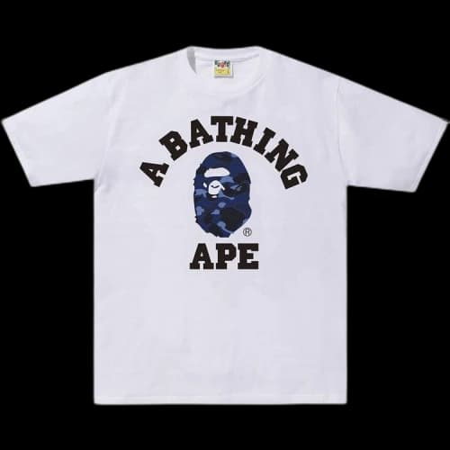 BAPE Color Camo College Tee 'White/Navy'