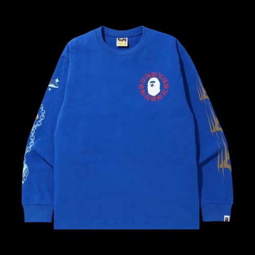 BAPE Ninja Long-Sleeve Tee 'Blue'