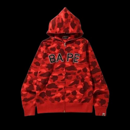 BAPE Color Camo Full Zip Hoodie 'Red'