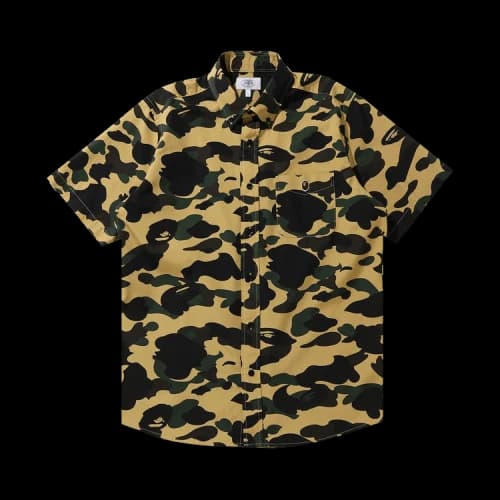 BAPE 1st Camo Button Down Short-Sleeve Shirt 'Yellow'