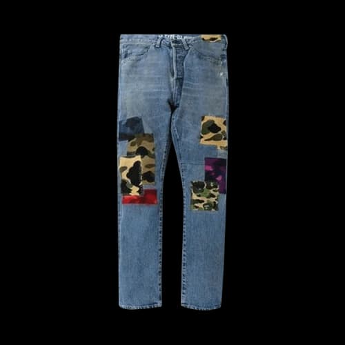 BAPE 1999 Type-02 Patchwork Damaged Denim Pant 'Indigo'