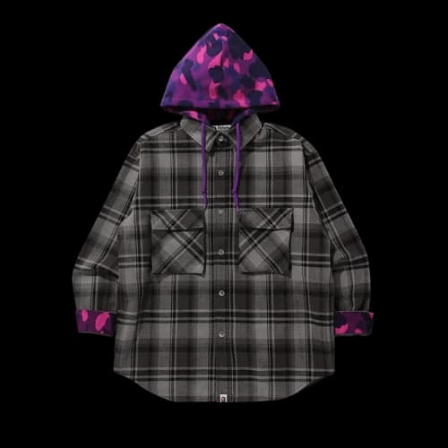 BAPE Check Hoodie Jacket 'Black'