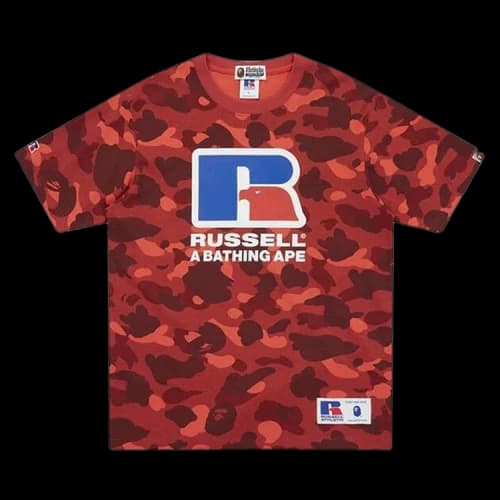 BAPE x Russell Athletic Color Camo Tee 'Red'