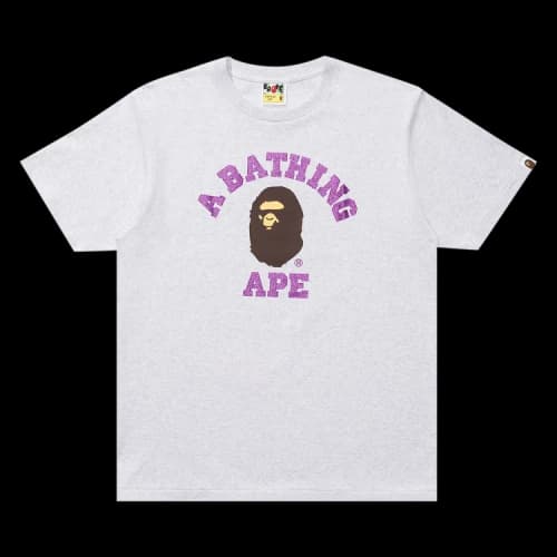 BAPE Glitter College Tee 'Gray'