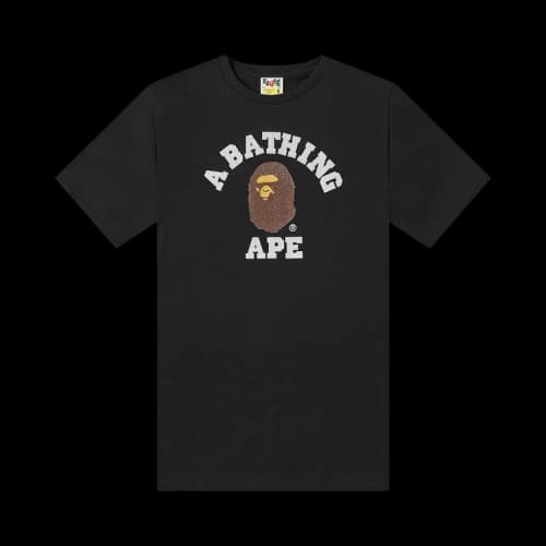 BAPE Glass Beads College Tee 'Black'