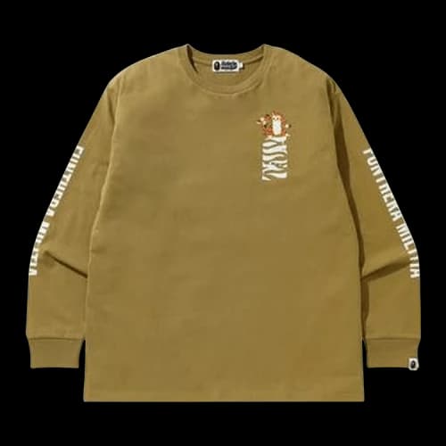 BAPE Relaxed Tiger Long-Sleeve Tee 'Beige'